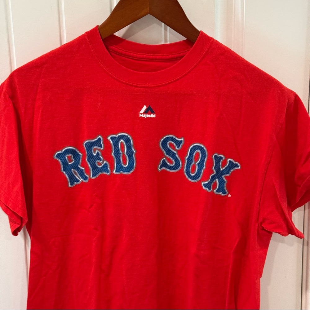 Majestic Boston Red Sox T-Shirt Red MLB Graphic Tee Adult Medium
